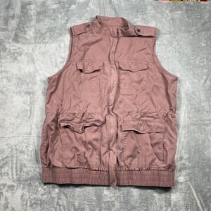 Torrid Utility Vest Dusty Rose Pink Cargo Pockets Zip Front Women 1